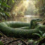 anaconda in amazonian undergrowth