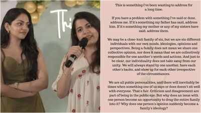 being a family does not mean we share one collective opinion ahaana krishna defends family amid fb