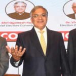 chief election commissioner gyanesh kumar with election commissioners sukhbir singh sandhu and vivek joshi at a press conference in patna on sunday