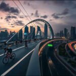 futuristic flying saucer bridge