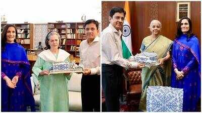 kavya marans parents kalanithi and kavery maran invite sonia gandhi and nirmala sitharaman to the chennai wedding reception of kavya and anirudh ravichander scheduled for november 21