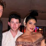 priyanka chopra wears embroidered indian outfit with floral gajra as nick jonas matches in cream and white at star studded diwali gathering in la