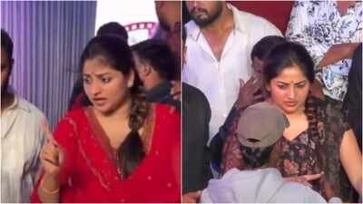 rachita ram looks stunned as fan pulls her cheek after selfie birthday interaction outside bengaluru fb