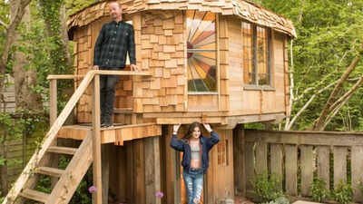 the mushroom shed was designed to resemble a mushroom