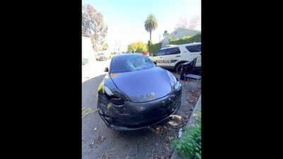 the tesla car that ishan pandhare was driving that hit two students