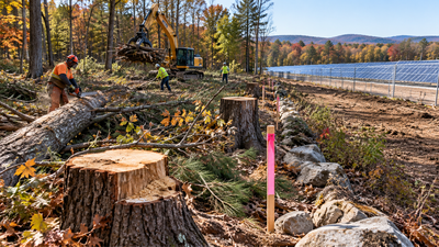 workers clearing land for a solar farm in new hampshire cut 30 trees on the wrong property settlement with the electric company and tree service hit 100000
